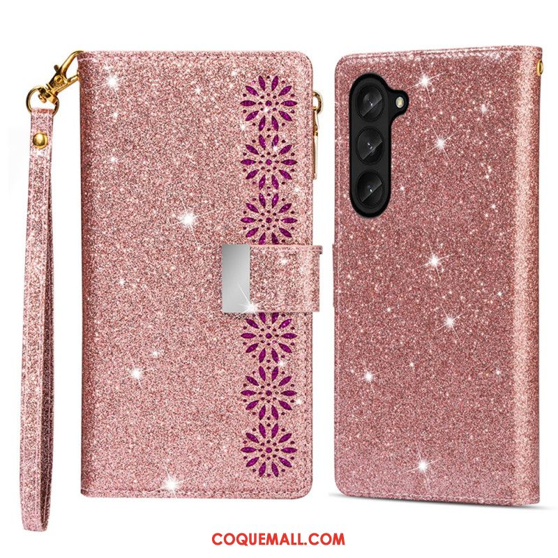 Housse Samsung Galaxy Z Fold 5 Paillettes Portefeuille