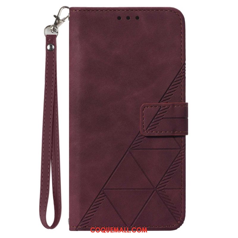 Housse Samsung Galaxy Z Fold 6 Triangles à Lanière