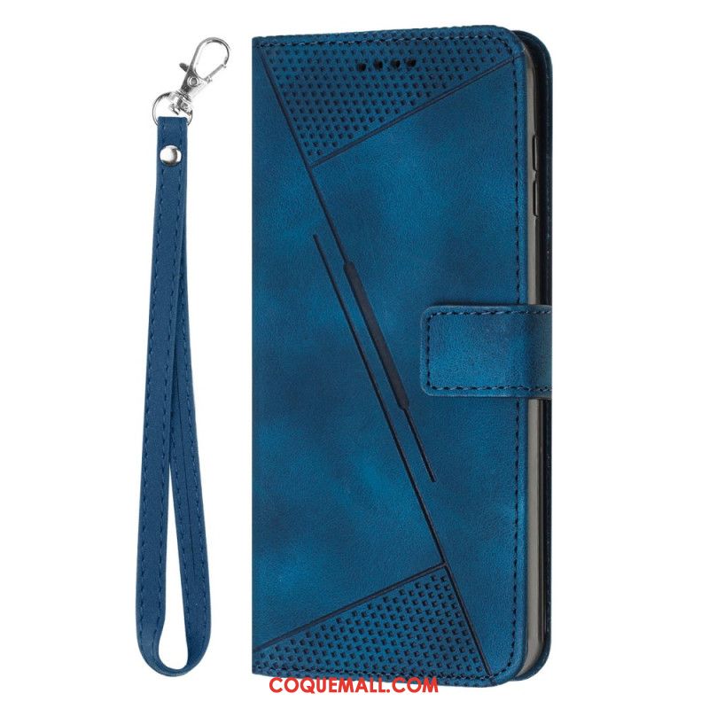 Housse Sony Xperia 1 VI Motif Triangulaire à Lanière