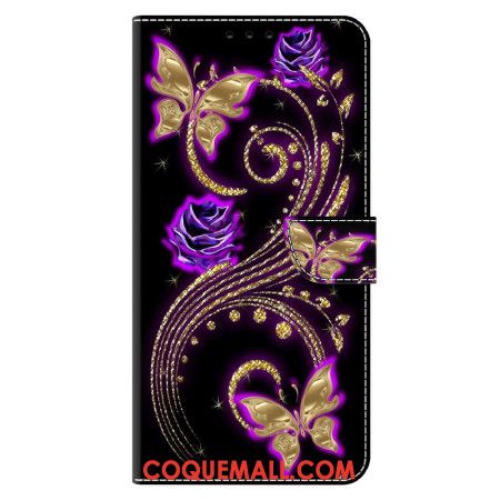 Housse Xiaomi 14 Pro Fleurs Violettes et Papillons