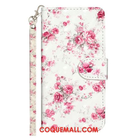 Housse Xiaomi 14T Fleurs Roses à Lanière