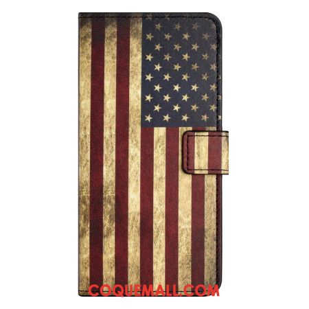 Housse Xiaomi Redmi Note 13 4G Drapeau Américain Vintage