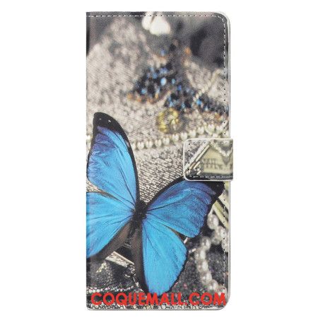 Housse Xiaomi Redmi Note 13 4G Papillon Bleu