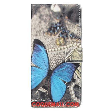 Housse Xiaomi Redmi Note 13 5G Papillon Bleu