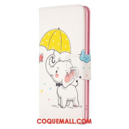 Housse Xiaomi Redmi Note 13 Pro 4G / Poco M6 Pro 4G Parapluie et Éléphant