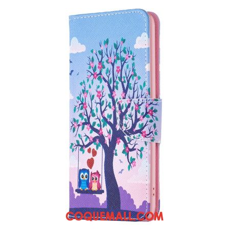 Housse iPhone 16 Couple de Hiboux sur l'Arbre