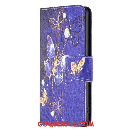 Housse iPhone 16 Papillons sur Fond Violet