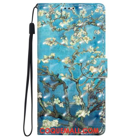 Housse iPhone 16 Plus Fleurs d'Abricot à Lanière