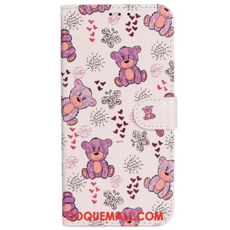 Housse iPhone 16 Plus Motif d'Ours à Lanière