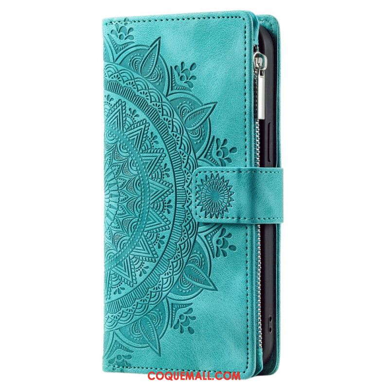 Housse iPhone 16 Plus, Portefeuille Mandala