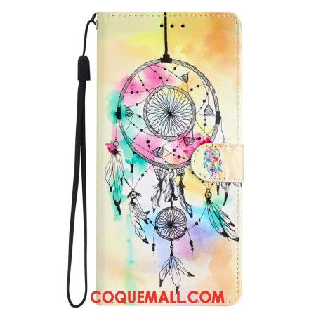 Housse iPhone 16 Pro Max Attrape Rêves Aquarelle à Lanière