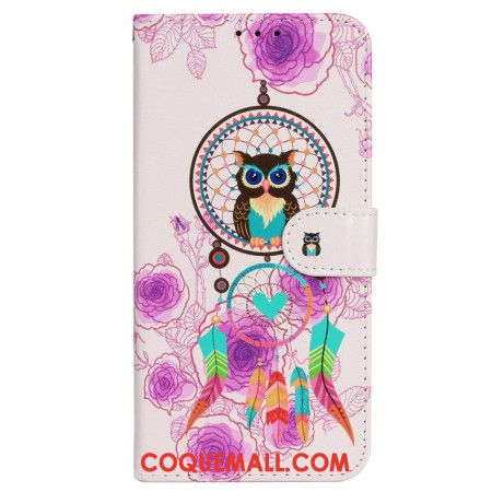 Housse iPhone 16 Pro Max Attrape-Rêves Hibou à Lanière