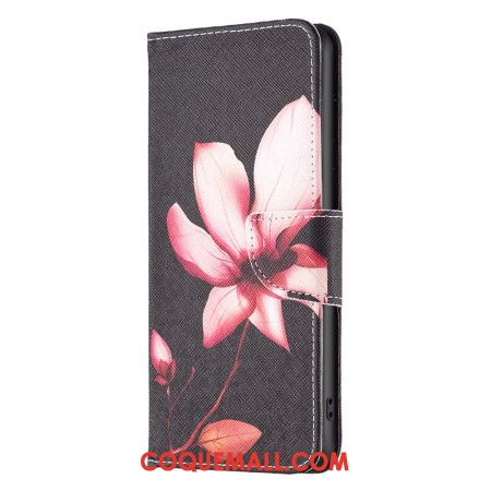 Housse iPhone 16 Pro Max Fleur Rose avec Fond Noir