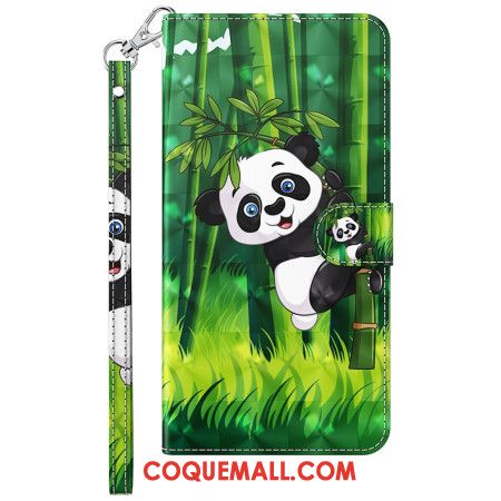 HousseXiaomi Redmi Note 13 4G Panda Bambou à Lanière