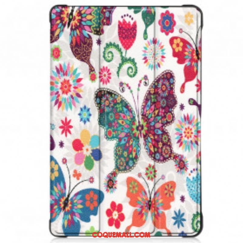 Smart Case Samsung Galaxy Tab A7 (2020) Renforcée Papillons et Fleurs