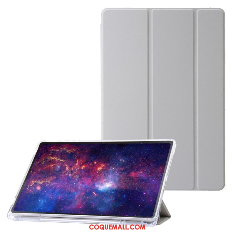 Smart Case Samsung Galaxy Tab S9 Plus Trois Volets Dos Transparent